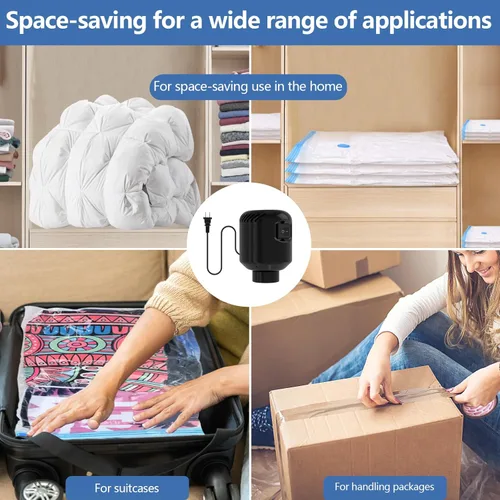 Vista 7 de Bomba de aire eléctrica para bolsas de almacenamiento al vacío, bolsa de almacenamiento al vacío ahorradora de espacio, bomba de vacío para ropa