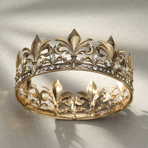 Vista 7 de SWEETV Corona de rey para hombre, diadema dorada de tiara y príncipe, accesorios para el cabello Royal Medieval Cosplay cumpleaños, baile