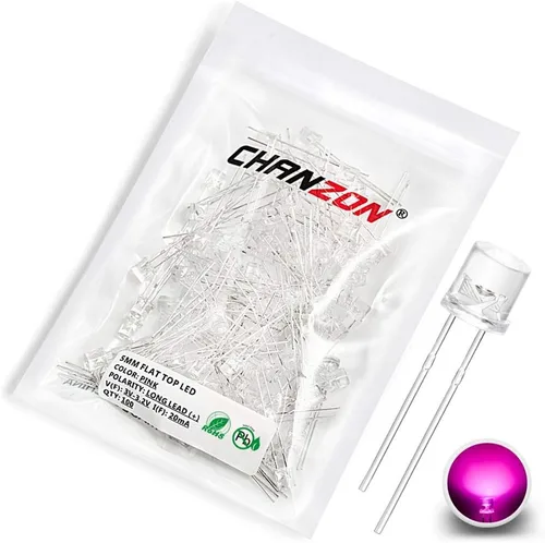 Vista 7 de Chanzon 100 unids 0.197 in blanco plano superior LED diodo luces (lente transparente transparente) lámparas de bombilla de iluminación electrónica