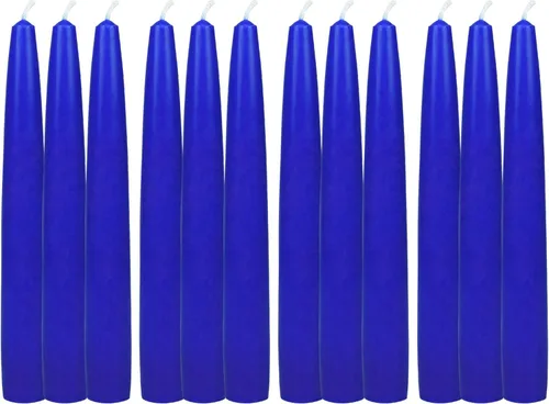 Vista 2 de Zest Candle Velas cónicas de 12 piezas, 6 pulgadas, color azul
