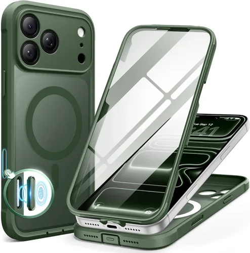 Vista 44 de BERFY Funda para iPhone 17, compatible con MagSafe, protector de pantalla de privacidad integrado y protección de cámara, antiespía de cuerpo