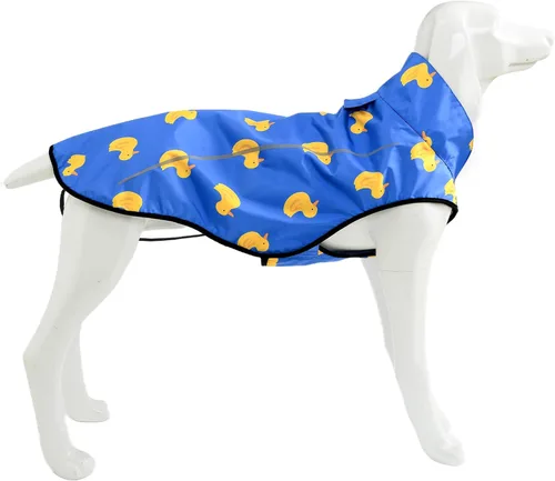 Vista 13 de Mile High Life Chubasquero para perros, chaqueta impermeable ajustable y reflectante para perros pequeños, medianos y grandes, abrigo de lluvia