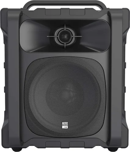 Vista 12 de Altec Lansing Soundbucket XL - Altavoz Bluetooth impermeable con luces LED personalizables, carga inalámbrica Qi, 20 horas de reproducción y rango