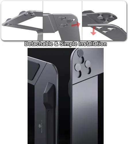 Vista 5 de Soporte de escritorio para laptop, elevador ergonómico de aluminio para computadora portátil, soporte para portátil compatible con MacBook ProAir HP