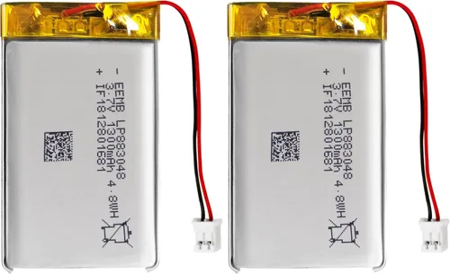 Vista 7 de EEMB Batería de polímero de litio 3.7V 1300mAh 883048 Lipo Batería recargable con conector JST de cable para altavoz y dispositivo inalámbrico