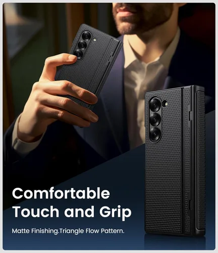Vista 7 de BXYJY Funda para Samsung Galaxy Z Fold 6 con función atril, protector de pantalla frontal y protección de bisagra, ajuste delgado, resistente, 360°