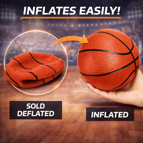 Vista 3 de Paquete de 4 mini pelotas de baloncesto para mini aros, bolas de baloncesto inflables de PVC de 6 pulgadas con bomba y aguja, agarre texturizado