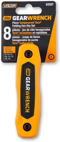 Vista 3 de GEARWRENCH 83507 Juego de llaves hexagonales plegables Torx a prueba de manipulaciones de 8 piezas