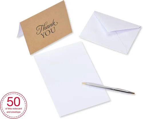 Vista 6 de American Greetings Tarjetas de agradecimiento con sobres, estilo Kraft marrón (50 unidades)
