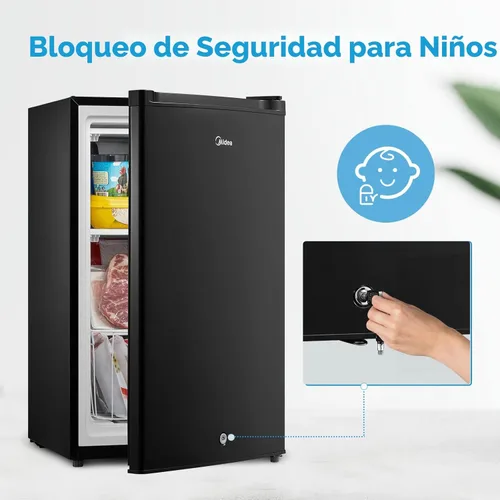 Vista 7 de Midea MRU03M2ABB - Congelador vertical, mini congelador de 3.0 pies cúbicos, para cocina, apartamento, oficina, sótano o dormitorio, negro