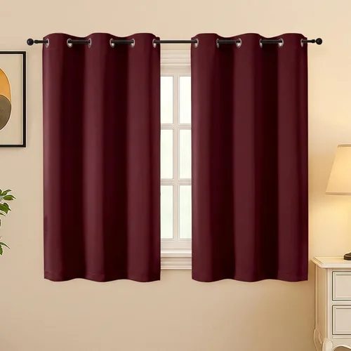 Vista 95 de Simplebrand Juego de 2 paneles de cenefa aguamarina para ventana de cocina de 14 pulgadas de largo, cortinas de oscurecimiento de habitación