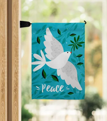 Vista 11 de Breeze Decor Want Peace Garden Flag Set Mailbox Hanger Sweet Life Earth Support Environmental Protection House Decoration Banner Small Yard Gift
