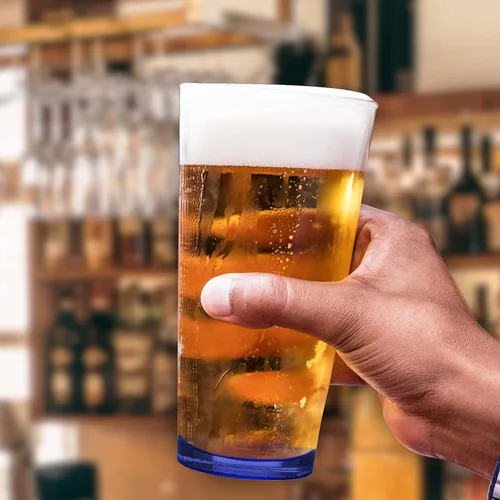 Vista 8 de Libbey - Juego de 10 vasos mezcladores, 20 onzas, transparente, pub, base gruesa, color azul