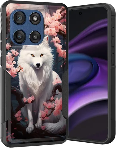 Vista 203 de para Moto G Play 4G 2024, funda de dos capas híbrida resistente y a prueba de golpes, PC duro + silicona suave protectora para Motorola Moto G Play