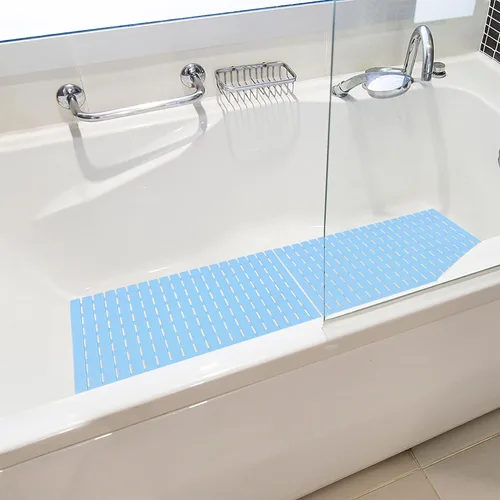 Vista 6 de BEMISO - Tapete de ducha antideslizante con ventosas y agujeros de drenaje, 27.5 x 15.7 pulgadas para bañera y ducha, fácil de secar, fácil