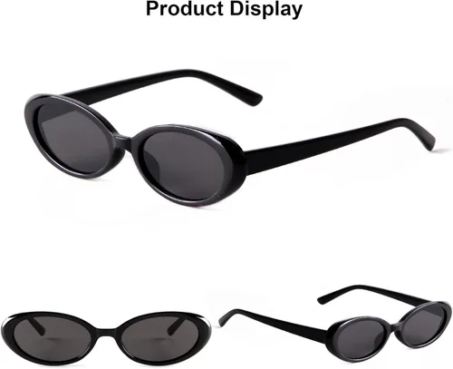 Vista 5 de Gafas de sol de los años 90 para mujeres y hombres, gafas de sol ovaladas