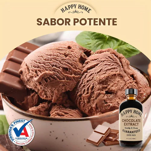 Vista 4 de Happy Home Sabor de chocolate natural prémium - Certificado Kosher, 4 onzas.