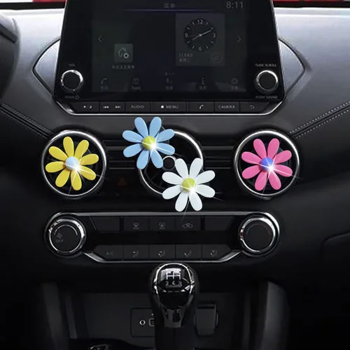 Vista 4 de 4 pinzas para automóvil con diseño de margaritas, ambientadores de aire para automóvil, clips de ventilación, accesorios de ventilación