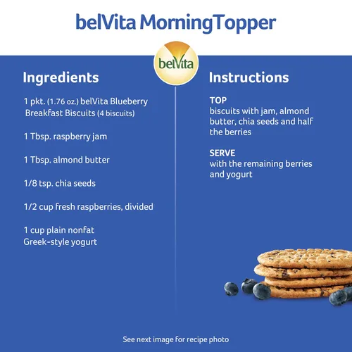 Vista 11 de belVita Blueberry Breakfast Biscuits, 12 paquetes (4 galletas por paquete)