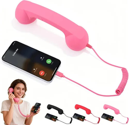 Vista 9 de Auricular de Teléfono Retro, Nuevo Auricular de Teléfono Estilo Retro Tipo-C 2026, Auriculares con Cable de Teléfono Retro Tipo-C Estilo Receptor