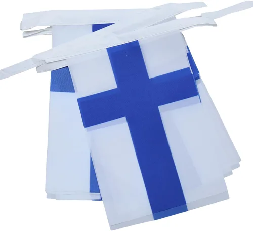 Vista 274 de Guatemala 19.7 ft BUNTING Flag 20 banderas 9'' x 6'' - Banderas de cuerda guatemalteca 5.9 x 8.3 in - AZ FLAG