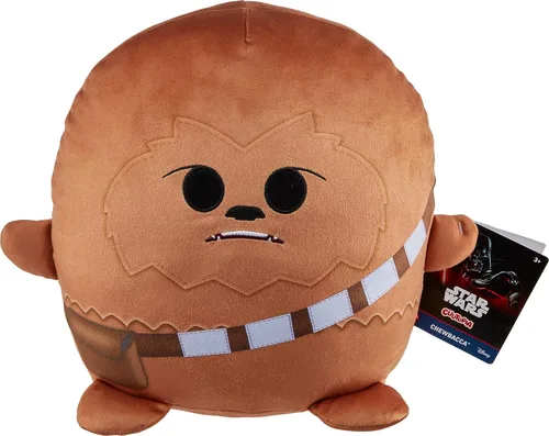 Mattel Star Wars Cuutopia - Figura de peluche, muñeca de almohada redonda suave Chewbacca de 10 pulgadas, juguete coleccionable inspirado en el