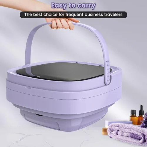 Vista 7 de Lavadora portátil, mini lavadora de gran capacidad de 11 L para ropa interior y calcetines, lavadora de viaje compacta para apartamento, RV