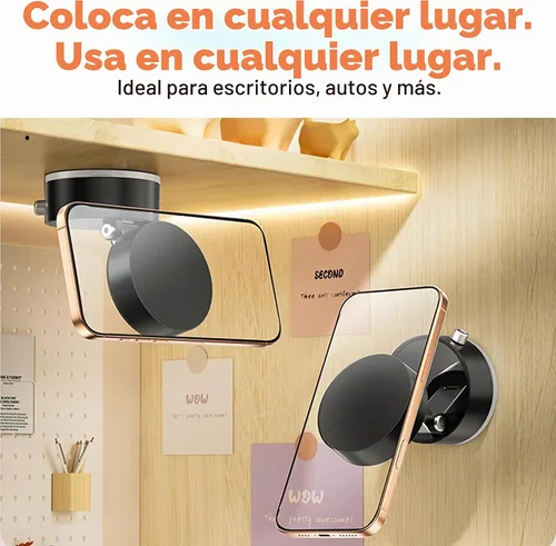 Vista 6 de Soporte magnético para teléfono al vacío, soporte de automóvil con succión de 360°, soporte para teléfono celular compatible con MagSafe