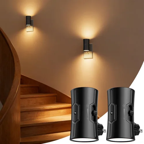 Vista 9 de fesnne Night Light, Night Lights Plug into Wall [2 Pack], 0-100LM Adjustable Brightness Light Sensor Nightlights Plug in Wall for Hallway, Bathroom