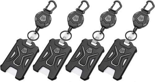 Vista 9 de MNGARISTA Soporte retráctil para insignia, mosquetón resistente, carrete de insignia, tarjetero táctico de identificación con 31.5 pulgadas