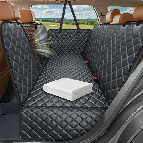 Vista 11 de URPOWER Funda de asiento de coche para perro, hamaca impermeable para Todo negro