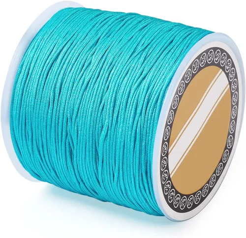 Vista 20 de Cheris - Cuerda de nailon para cuentas de 0.031 in, 328.1 ft, color negro, cuerda de macramé para hacer joyas, suministros de envoltura Kumihimo