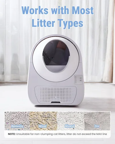 Vista 14 de CATLINK Caja de arena autolimpiante para varios gatos, gran capacidad, doble control de olor, soporta mascotas de 3.5 a 22 libras (versión joven)