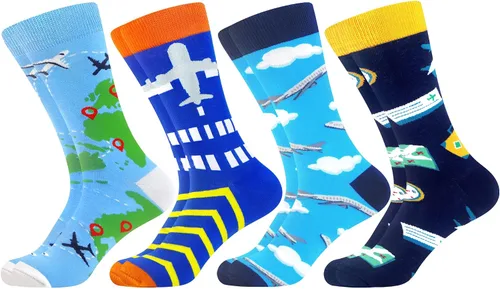 Vista 19 de WeciBor - 12 pares de calcetines de algodón peinado para hombre con diseños divertidos y locos, tamaño 7-10/10-13/13-15 Negro/Azul/Verde/Multicolor