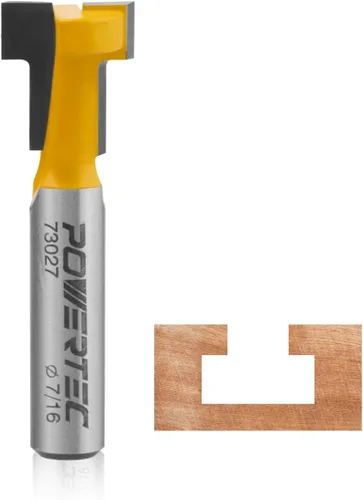 Vista 18 de POWERTEC - Broca de router de ranura en T, broca de router con punta de carburo de tungsteno, vástago de 1/2 pulg., diámetro de 1-1/16 pulg.