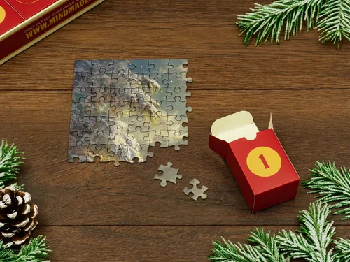 Vista 3 de Calendario de Adviento original de rompecabezas 2025 – Magia de Navidad, 24 cajas de 1008 piezas, regalo de cuenta regresiva de Navidad, diversión
