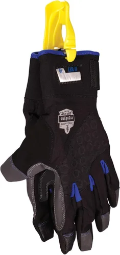 Vista 3 de Ergodyne Squids 3405 - Pinza para guantes con clip para cinturón, paquete de 6, color lima