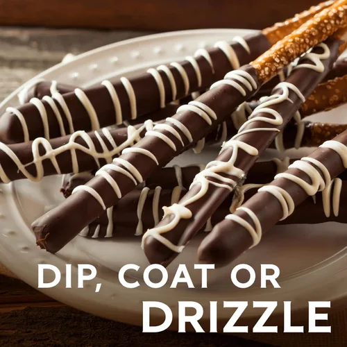 Vista 6 de GHIRARDELLI Obleas derretidas con sabor a chocolate negro, bolsa de 10 onzas