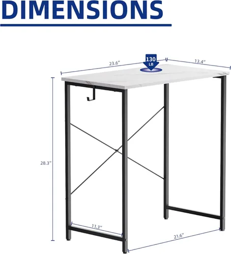 Vista 20 de Pamray - Escritorio de computadora de 32 pulgadas para espacios pequeños con bolsa de almacenamiento, escritorio de trabajo de oficina en casa