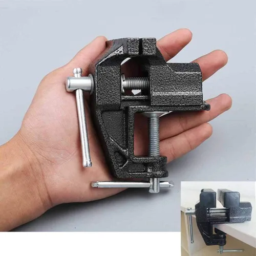 Vista 8 de Mini abrazadera de mesa, tornillo de banco pequeño, nueva fabricación mejorada de hierro fundido, abrazaderas para joyeros y pasatiempos