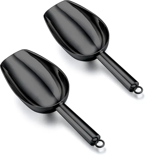Vista 8 de TeamFar Cuchara de hielo de 5 onzas, cuchara de acero inoxidable para cocina, bar, fiesta, boda, resistente y resistente, fácil almacenamiento