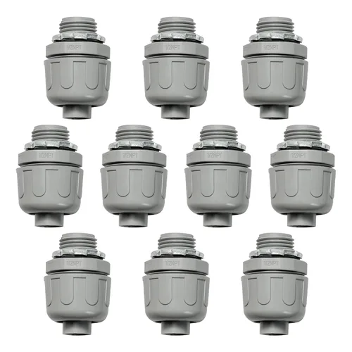 Conectores de conducto, conector hermético de líquido de 1/2 pulgada NPT no metálico para accesorios de conducto flexibles eléctricos de PVC, 180