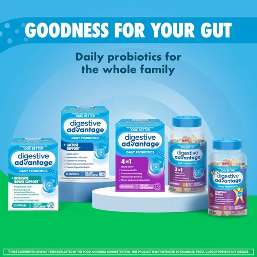 Vista 8 de Digestive Advantage Gomitas de Fibra Prebiótica + Probióticos para la Salud Intestinal, 5g de Fibra Prebiótica Más 1 Mil Millones de UFC
