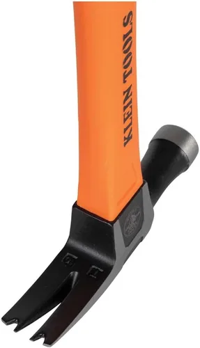 Vista 12 de Klein Tools H80718 Martillo de garra recta con cabeza lisa, 18 onzas, mango de agarre antideslizante de fibra de vidrio con orificio de sujeción, 15