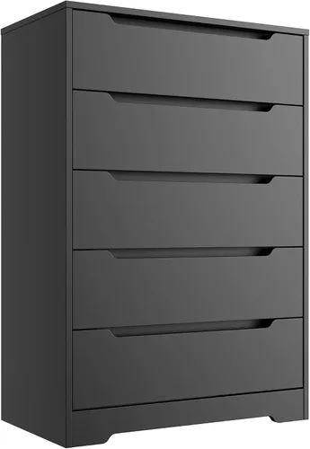 Vista 12 de Cozy Castle Cómoda Moderna de 4 Cajones Organizador de Almacenamiento, Cómodas de Madera y Cajoneras con Riel de Metal Liso, Negro