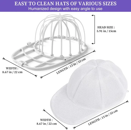 Vista 5 de Hat Washer for Washing Machine Hat Washer Cage Hat Cleaner for Baseball Caps Fit for Adult and Kid's Baseball Caps