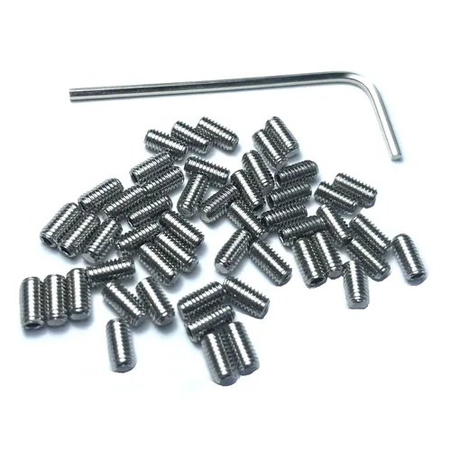 50 tornillos de ajuste de altura para Fender Stratocaster Telecaster con llave de 0.059 in, acero inoxidable 304, juego de tornillos de agarre