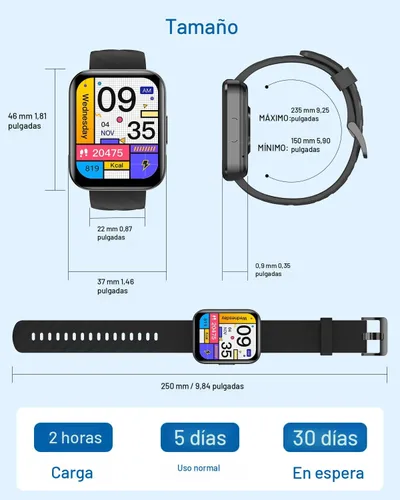 Vista 7 de RUIMEN Relojes inteligentes para hombres y mujeres (Responder/Realizar llamadas) Compatibles con iPhone/teléfonos Android, pantalla HD de 1.85