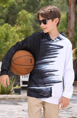 Vista 3 de Lovekider - Sudadera con capucha para niños y niñas con impresión 3D y bolsillo grande, moda de invierno, para edades de 6 a 16 años