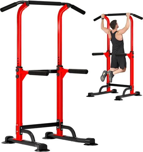 Vista 11 de DlandHome Power Tower Pull Up Dip Station Multi-Function Fitness Equipment for Strength Training Adjustable Height Dip Stand for Home Gym
